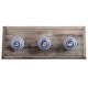 White Navy Blue Strip Wooden Hooks